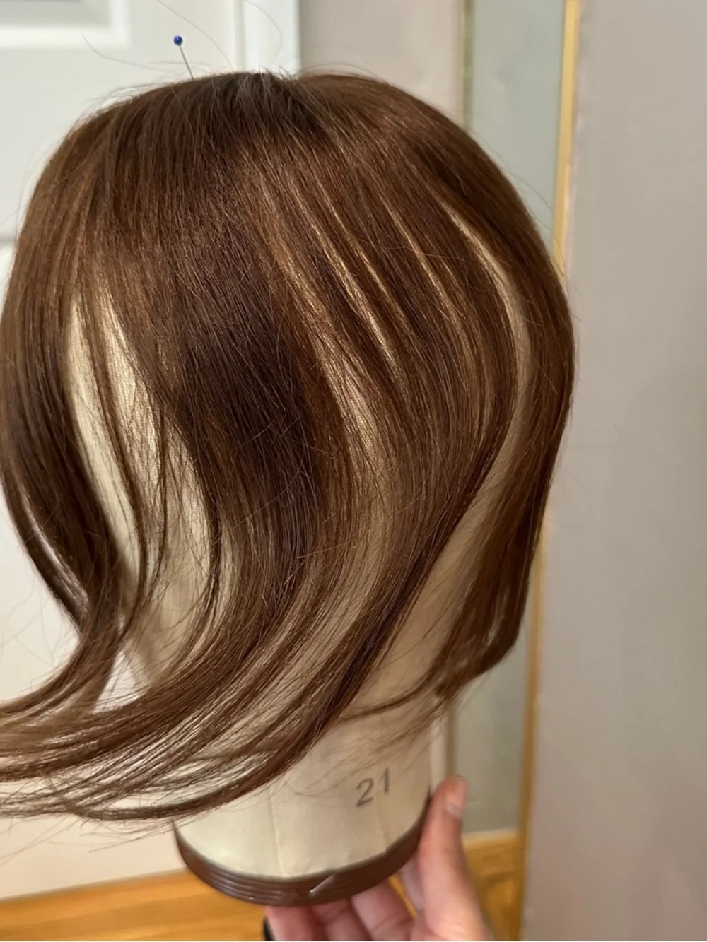Hair Topper With Bangs 100% Human Hair - Medium Dark‎ Brown (4#) #TB9